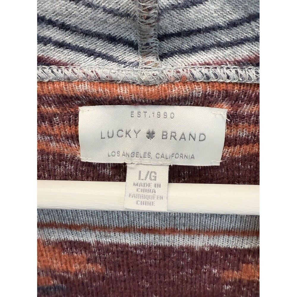 Lucky Brand Aztec Southwestern Cardigan Sweater Women's Sz L Flyaway Open‎ Front - Picture 5 of 8